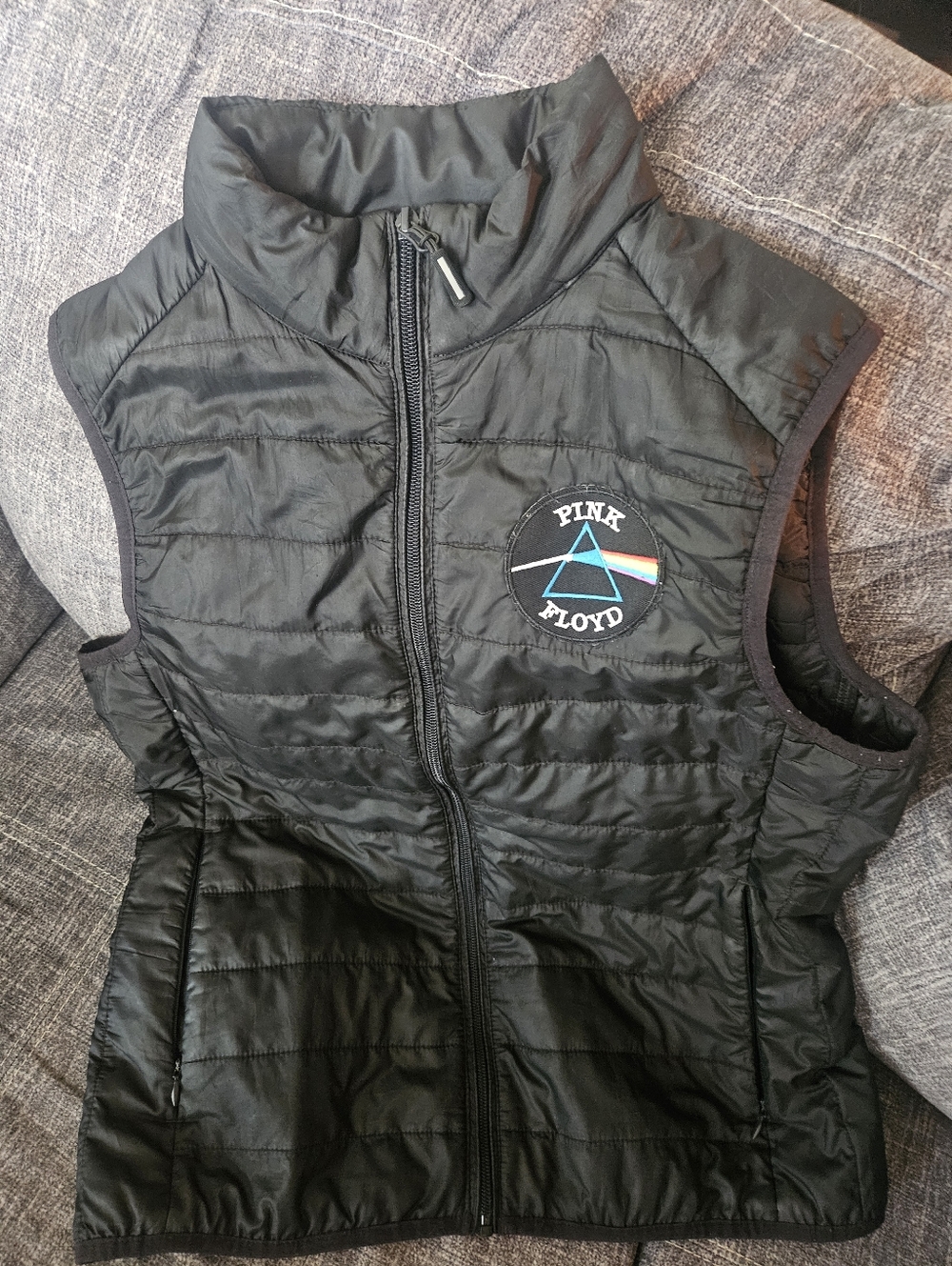 Pink Floyd Dark Side Of The Moon Puffer Vest. Ladies. 20ptp